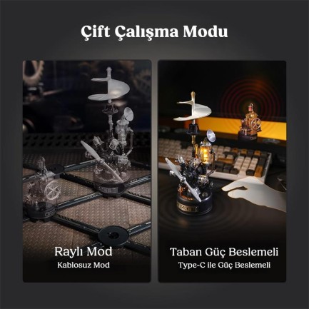 ROKR CGM02 Morse Telegraph DIY Mechanical 3D Puzzle Maket Model Seti 3D Model Kit Detaylı Dekoratif Hobi Seti Hareketli ve Işıklı - Thumbnail