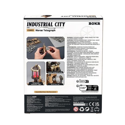 ROKR CGM02 Morse Telegraph DIY Mechanical 3D Puzzle Maket Model Seti 3D Model Kit Detaylı Dekoratif Hobi Seti Hareketli ve Işıklı - Thumbnail