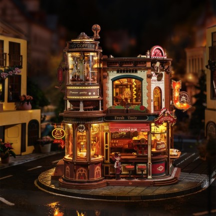 ROKR EAB02 Dream Coffee Factory 3D Wooden Puzzle - Thumbnail