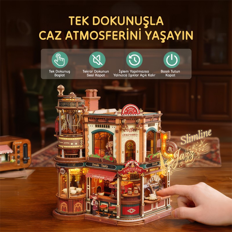 ROKR EAB02 Dream Coffee Factory 3D Wooden Puzzle