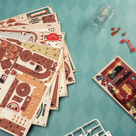 ROKR EAB02 Dream Coffee Factory 3D Wooden Puzzle - Thumbnail