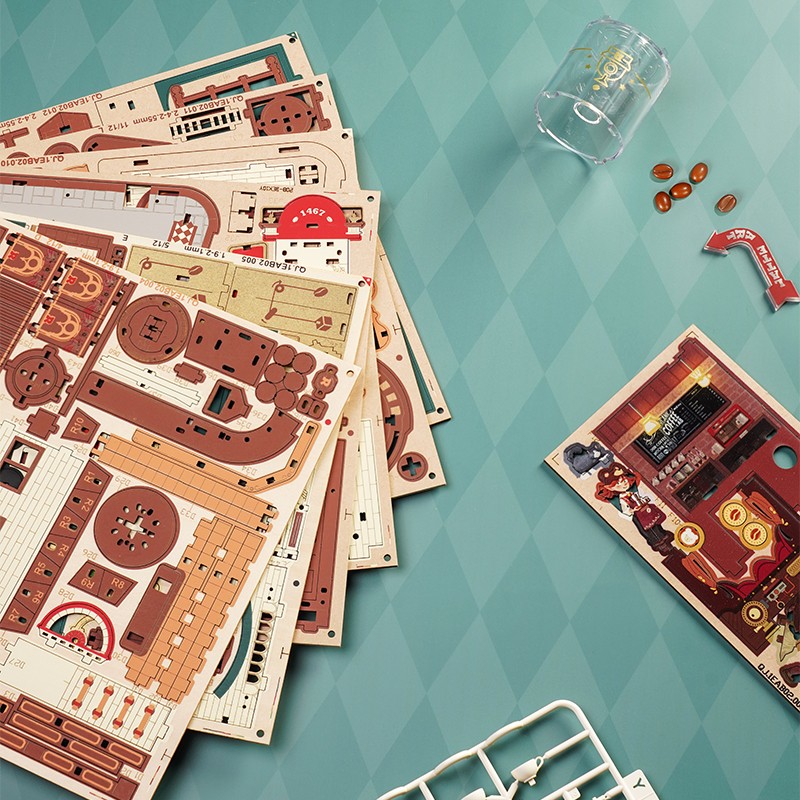 ROKR EAB02 Dream Coffee Factory 3D Wooden Puzzle