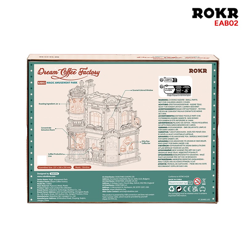 ROKR EAB02 Dream Coffee Factory 3D Wooden Puzzle