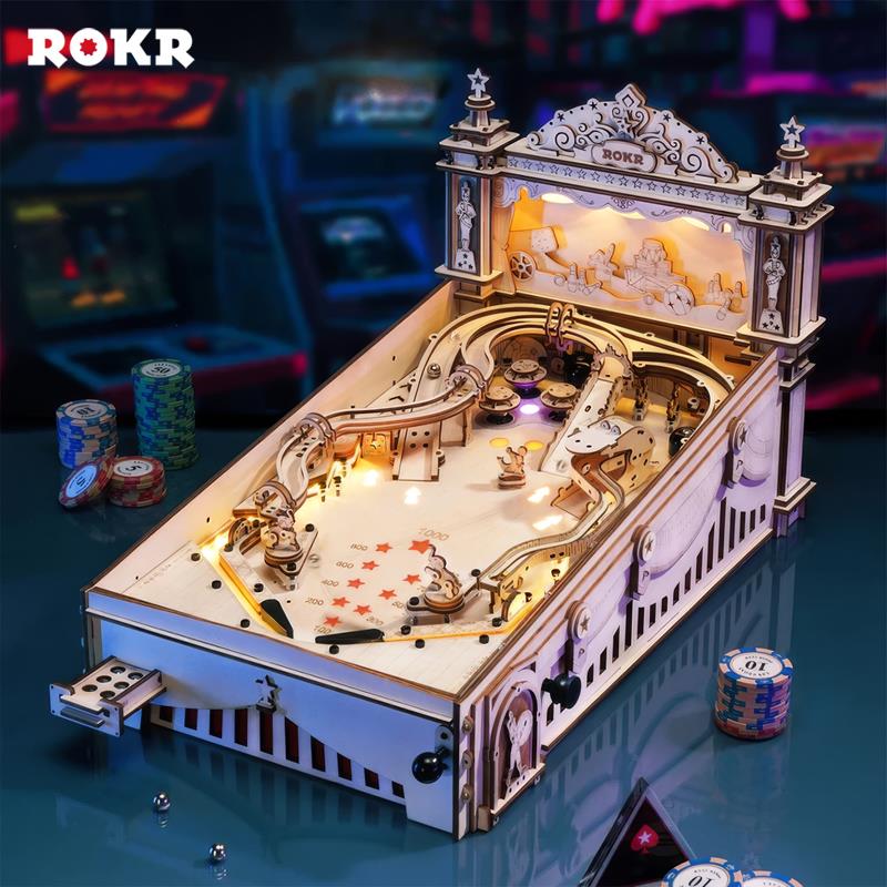 ROKR EG01 3D Pinball Machine DIY 3D Wooden Puzzle