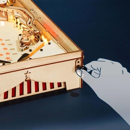 ROKR EG01 Pinpon Makinesi (3D Pinball Machine) DIY Minyatür Maket Model Seti Ahşap 3D Wooden Puzzle 3D Model Kit Detaylı Dekoratif Hobi Seti Ahşap Maket - Thumbnail