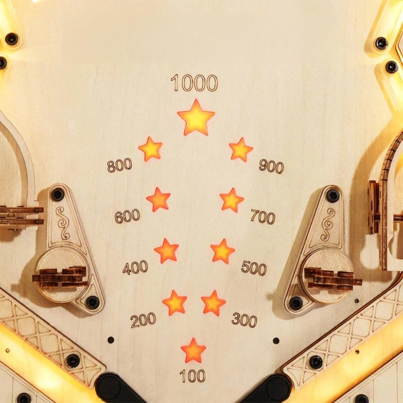 ROKR EG01 Pinpon Makinesi (3D Pinball Machine) DIY Minyatür Maket Model Seti Ahşap 3D Wooden Puzzle 3D Model Kit Detaylı Dekoratif Hobi Seti Ahşap Maket
