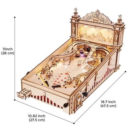 ROKR EG01 Pinpon Makinesi (3D Pinball Machine) DIY Minyatür Maket Model Seti Ahşap 3D Wooden Puzzle 3D Model Kit Detaylı Dekoratif Hobi Seti Ahşap Maket - Thumbnail