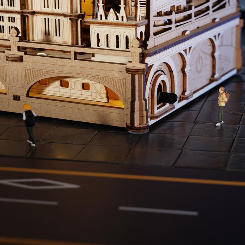 ROKR EGB01 Marble Travel London Marble Run DIY Minyatür Maket Model Seti Ahşap 3D Wooden Puzzle 3D Model Kit Detaylı Dekoratif Hobi Seti Ahşap Maket