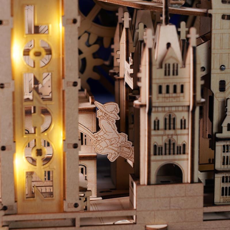 ROKR EGB01 Marble Travel London Marble Run DIY Minyatür Maket Model Seti Ahşap 3D Wooden Puzzle 3D Model Kit Detaylı Dekoratif Hobi Seti Ahşap Maket
