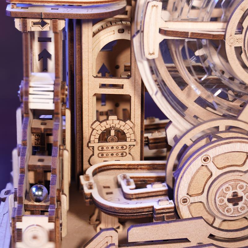 ROKR EGC01 Gear Ball Challenge DIY Minyatür Maket Model Seti Ahşap 3D Wooden Puzzle 3D Model Kit Detaylı Dekoratif Hobi Seti Ahşap Maket