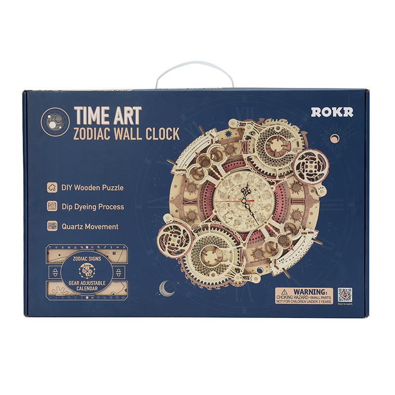 ROKR LC601 Zodiac Wall Clock Mechanical 3D Wooden Puzzle
