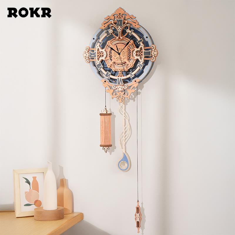 ROKR LC701 Romantic Note Wall Clock 3D Wooden Puzzle