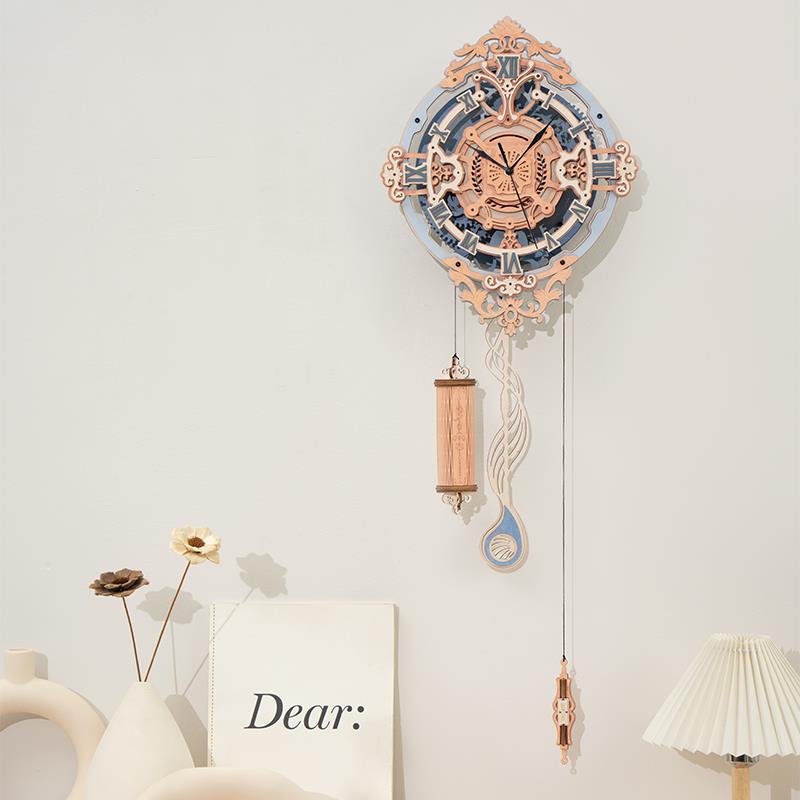 ROKR LC701 Romantic Note Wall Clock 3D Wooden Puzzle