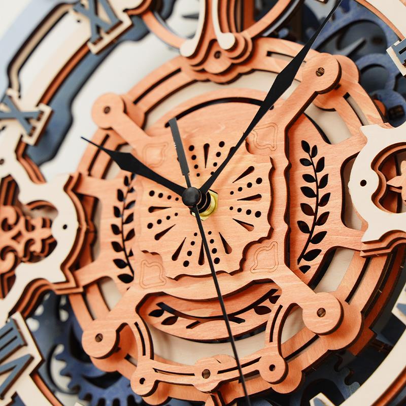 ROKR LC701 Romantic Note Wall Clock 3D Wooden Puzzle