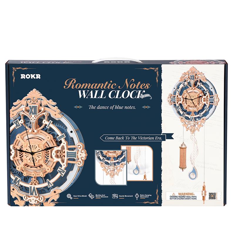 ROKR LC701 Romantic Note Wall Clock 3D Wooden Puzzle