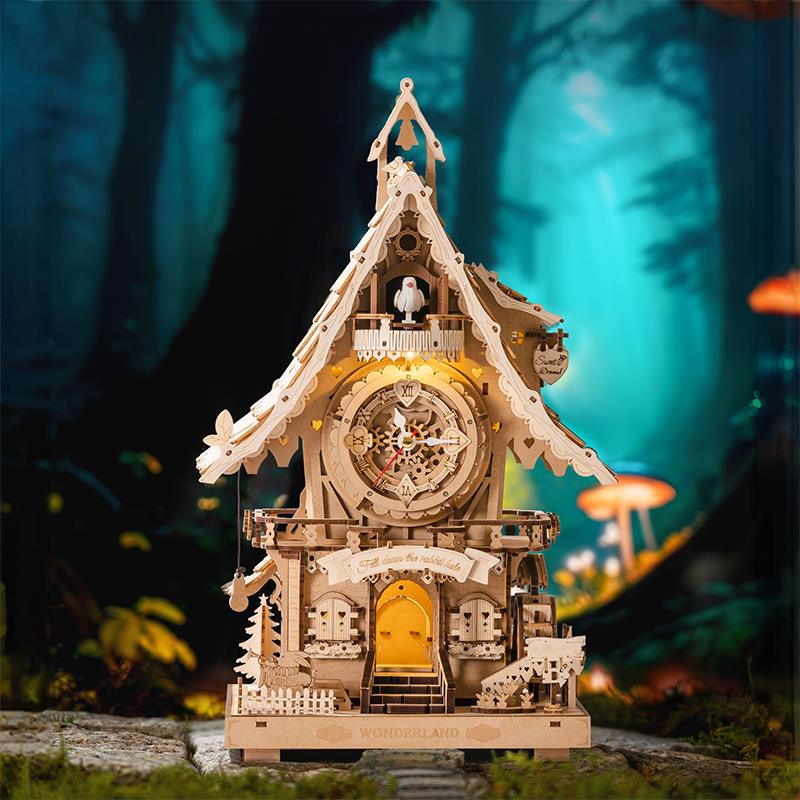ROKR LC901 Cuckoo Clock Wood Color Mechanical 3D Wooden Puzzle