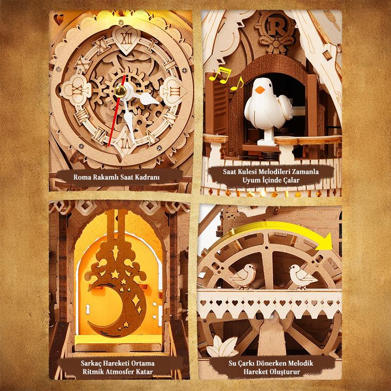 ROKR LC901 Cuckoo Clock Wood Color Mechanical 3D Wooden Puzzle