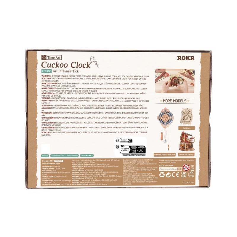 ROKR LC901C Cuckoo Clock Mechanical 3D Wooden Puzzle