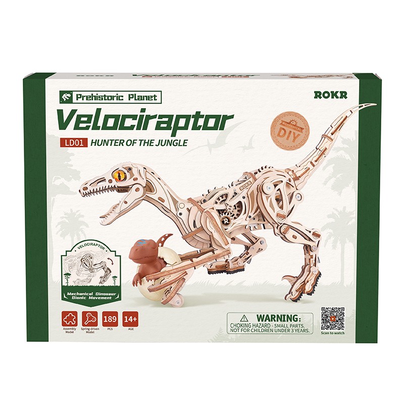 ROKR LD01 Velociraptor 3D Wooden Puzzle