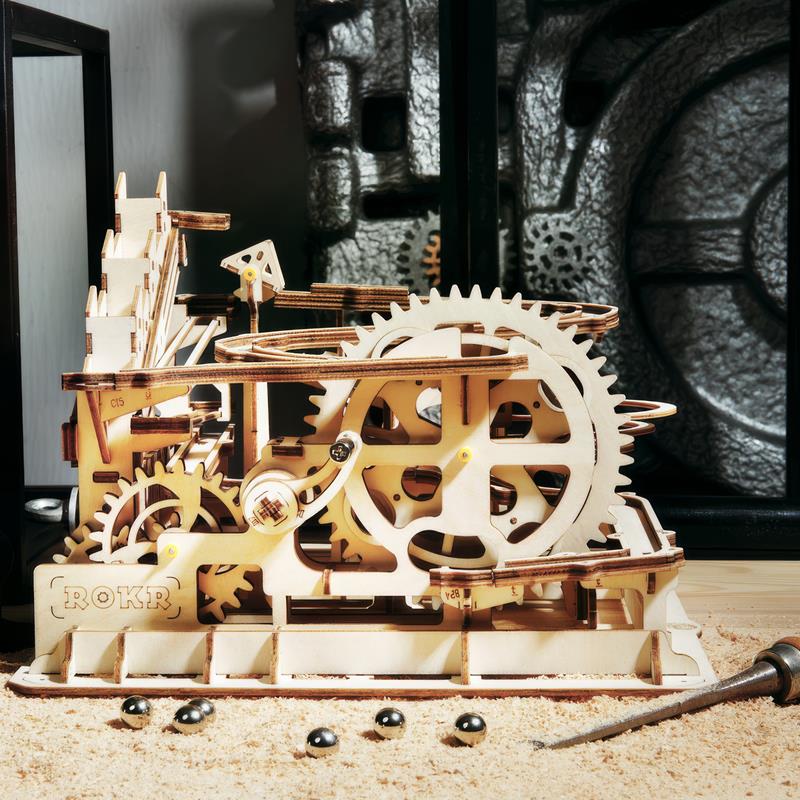 ROKR LG501 Marble Parkour Marble Run DIY Minyatür Maket Model Seti Ahşap 3D Wooden Puzzle 3D Model Kit Detaylı Dekoratif Hobi Seti Ahşap Maket