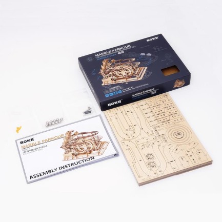 ROKR LG501 Marble Parkour Marble Run DIY Minyatür Maket Model Seti Ahşap 3D Wooden Puzzle 3D Model Kit Detaylı Dekoratif Hobi Seti Ahşap Maket - Thumbnail
