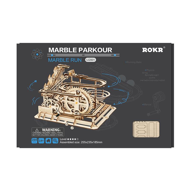 ROKR LG501 Marble Parkour Marble Run DIY Minyatür Maket Model Seti Ahşap 3D Wooden Puzzle 3D Model Kit Detaylı Dekoratif Hobi Seti Ahşap Maket