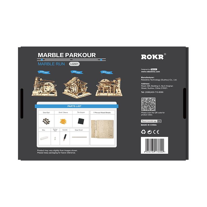 ROKR LG501 Marble Parkour Marble Run DIY Minyatür Maket Model Seti Ahşap 3D Wooden Puzzle 3D Model Kit Detaylı Dekoratif Hobi Seti Ahşap Maket
