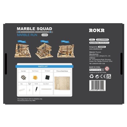 ROKR LG502 Marble Squad Marble Run DIY Minyatür Maket Model Seti Ahşap 3D Wooden Puzzle 3D Model Kit Detaylı Dekoratif Hobi Seti Ahşap Maket - Thumbnail