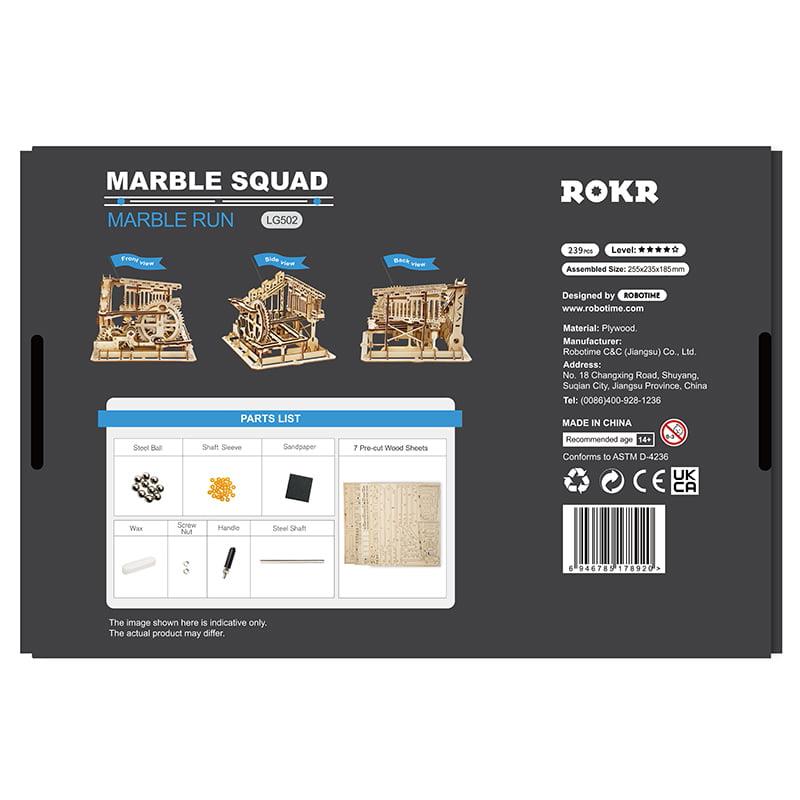 ROKR LG502 Marble Squad Marble Run DIY Minyatür Maket Model Seti Ahşap 3D Wooden Puzzle 3D Model Kit Detaylı Dekoratif Hobi Seti Ahşap Maket