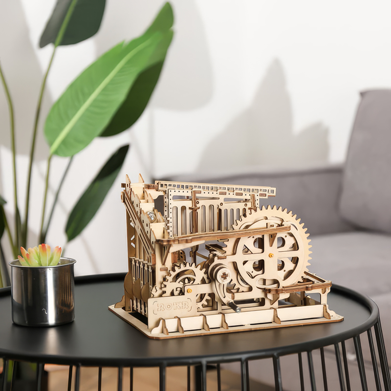 ROKR LG502 Marble Squad Marble Run DIY Minyatür Maket Model Seti Ahşap 3D Wooden Puzzle 3D Model Kit Detaylı Dekoratif Hobi Seti Ahşap Maket
