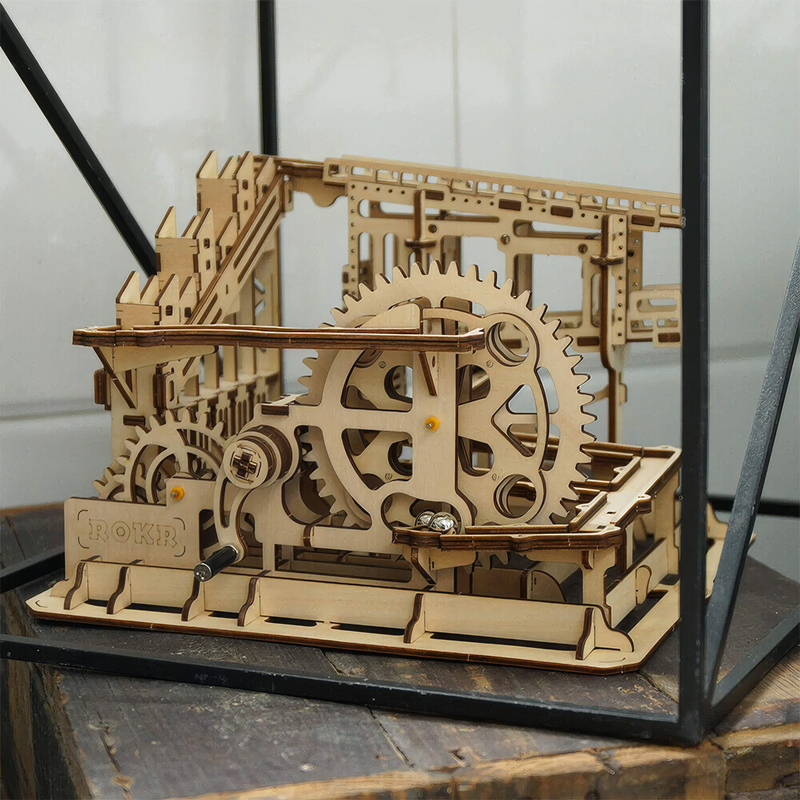 ROKR LG502 Marble Squad Marble Run DIY Minyatür Maket Model Seti Ahşap 3D Wooden Puzzle 3D Model Kit Detaylı Dekoratif Hobi Seti Ahşap Maket