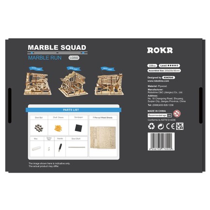 ROKR LG502 Marble Squad Marble Run DIY Minyatür Maket Model Seti Ahşap 3D Wooden Puzzle 3D Model Kit Detaylı Dekoratif Hobi Seti Ahşap Maket - Thumbnail