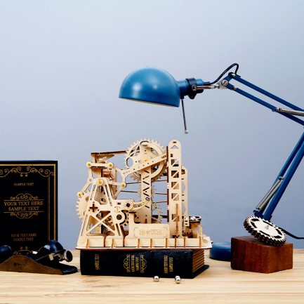 ROKR LG503 Marble Explorer Marble Run DIY Minyatür Maket Model Seti Ahşap 3D Wooden Puzzle 3D Model Kit Detaylı Dekoratif Hobi Seti Ahşap Maket - Thumbnail
