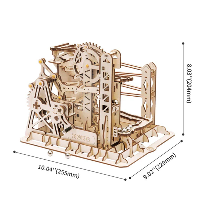 ROKR LG503 Marble Explorer Marble Run DIY Minyatür Maket Model Seti Ahşap 3D Wooden Puzzle 3D Model Kit Detaylı Dekoratif Hobi Seti Ahşap Maket