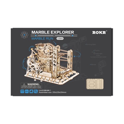 ROKR LG503 Marble Explorer Marble Run DIY Minyatür Maket Model Seti Ahşap 3D Wooden Puzzle 3D Model Kit Detaylı Dekoratif Hobi Seti Ahşap Maket - Thumbnail