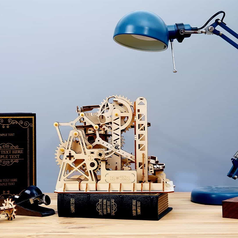 ROKR LG504 Marble Climber Marble Run DIY Minyatür Maket Model Seti Ahşap 3D Wooden Puzzle 3D Model Kit Detaylı Dekoratif Hobi Seti Ahşap Maket
