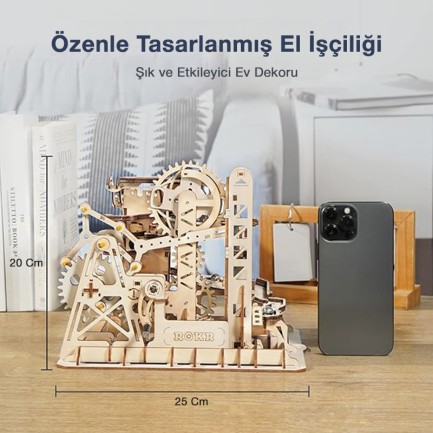 ROKR LG504 Marble Climber Marble Run DIY Minyatür Maket Model Seti Ahşap 3D Wooden Puzzle 3D Model Kit Detaylı Dekoratif Hobi Seti Ahşap Maket - Thumbnail