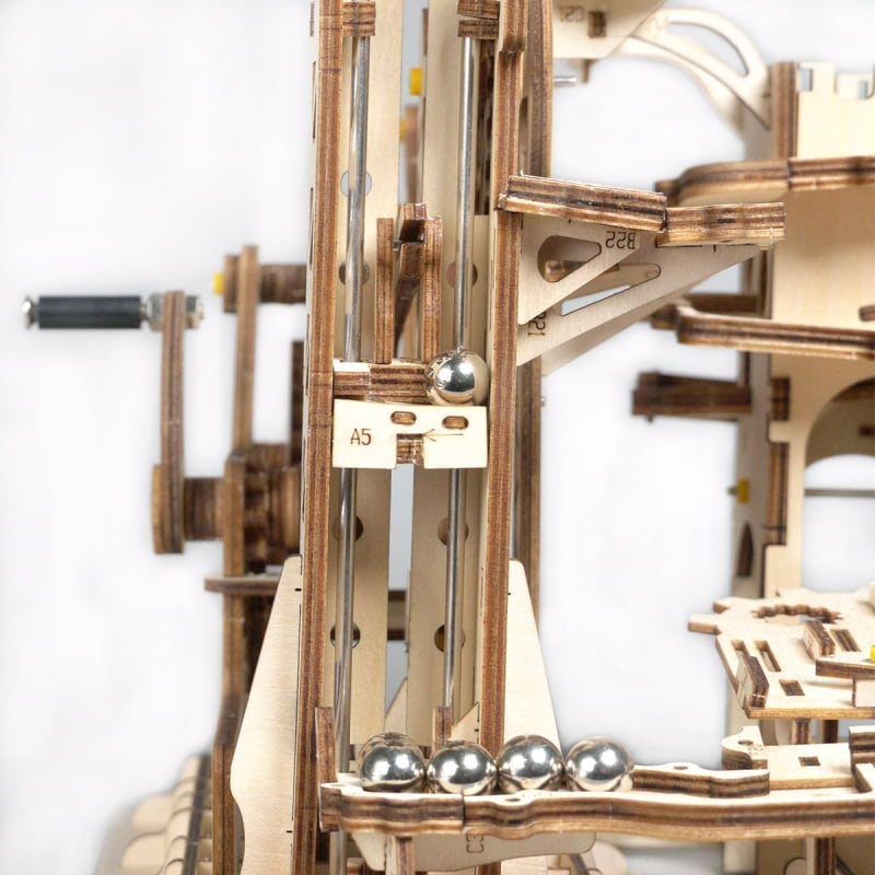 ROKR LG504 Marble Climber Marble Run DIY Minyatür Maket Model Seti Ahşap 3D Wooden Puzzle 3D Model Kit Detaylı Dekoratif Hobi Seti Ahşap Maket