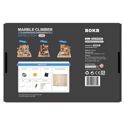 ROKR LG504 Marble Climber Marble Run DIY Minyatür Maket Model Seti Ahşap 3D Wooden Puzzle 3D Model Kit Detaylı Dekoratif Hobi Seti Ahşap Maket - Thumbnail