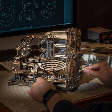 ROKR LGA01 Marble Night City Marble Run DIY Minyatür Maket Model Seti Ahşap 3D Wooden Puzzle 3D Model Kit Detaylı Dekoratif Hobi Seti Ahşap Maket - Thumbnail