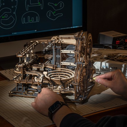 ROKR LGA01 Marble Night City Marble Run DIY Minyatür Maket Model Seti Ahşap 3D Wooden Puzzle 3D Model Kit Detaylı Dekoratif Hobi Seti Ahşap Maket - Thumbnail
