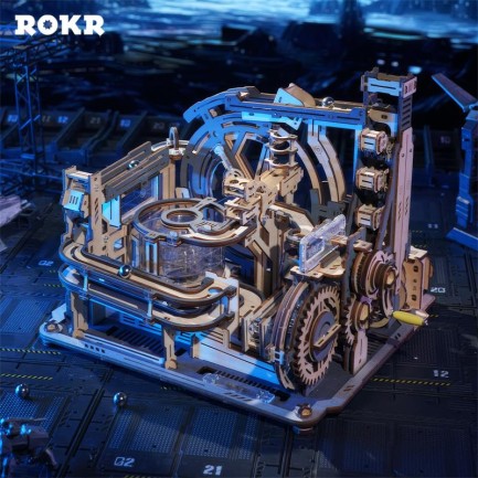 ROKR - ROKR LGC01 Marble Spaceport Marble Run 3D Wooden Puzzle