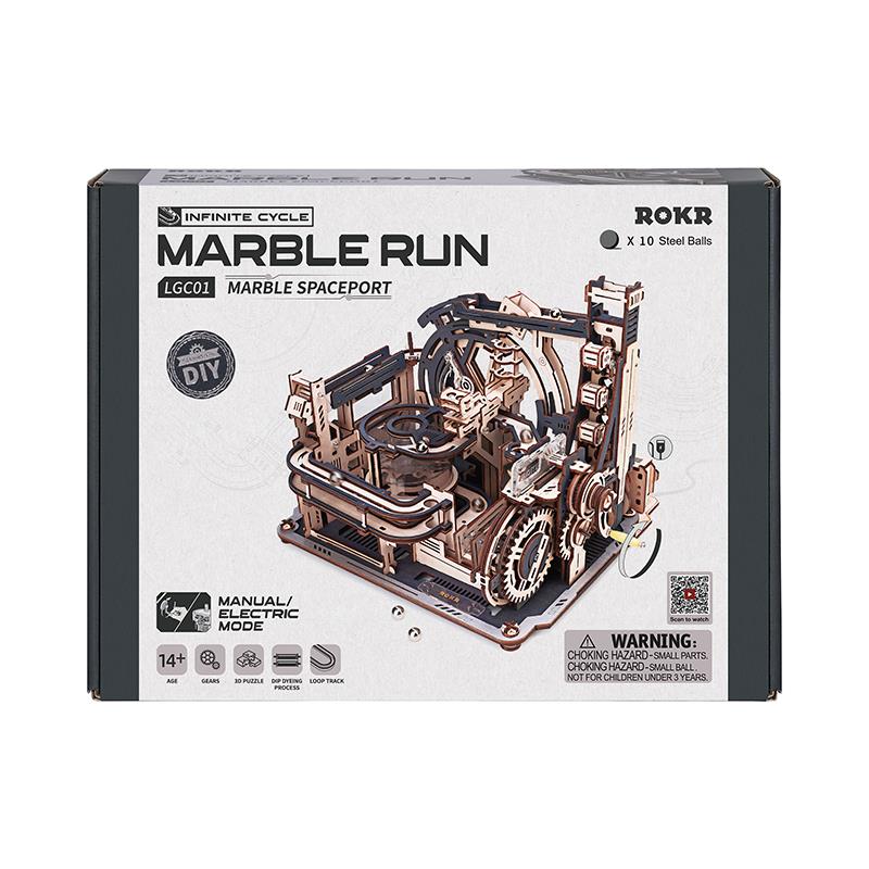 ROKR LGC01 Marble Spaceport Marble Run 3D Wooden Puzzle