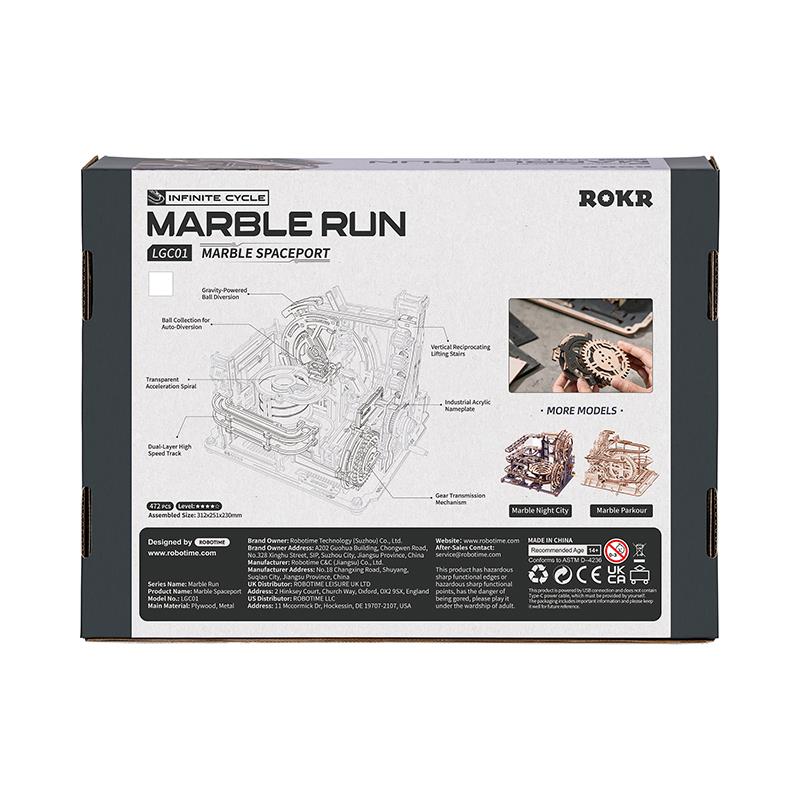 ROKR LGC01 Marble Spaceport Marble Run 3D Wooden Puzzle