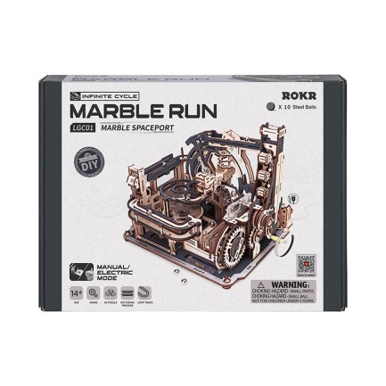 ROKR LGC01 Marble Spaceport Marble Run 3D Wooden Puzzle - Thumbnail