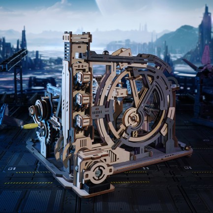 ROKR LGC01 Marble Spaceport Marble Run DIY Minyatür Maket Model Seti Ahşap 3D Wooden Puzzle 3D Model Kit Detaylı Dekoratif Hobi Seti Ahşap Maket - Thumbnail
