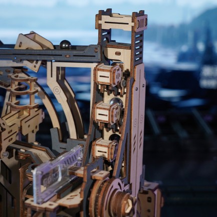 ROKR LGC01 Marble Spaceport Marble Run DIY Minyatür Maket Model Seti Ahşap 3D Wooden Puzzle 3D Model Kit Detaylı Dekoratif Hobi Seti Ahşap Maket - Thumbnail