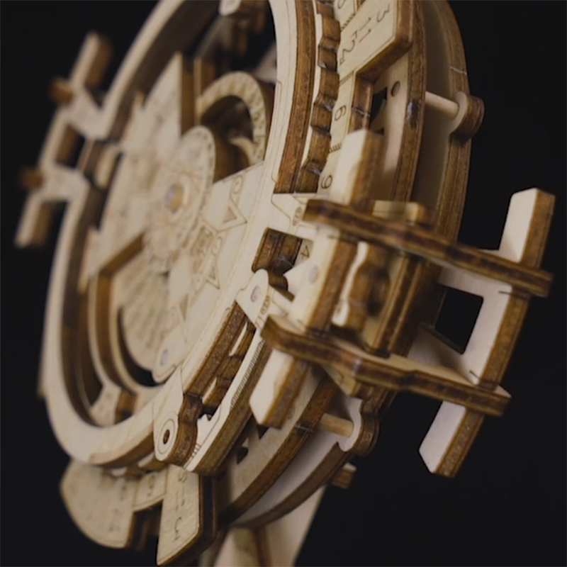 ROKR LK201 Hareketli Takvim Perpetual Calendar DIY Minyatür Maket Model Seti Ahşap 3D Wooden Puzzle 3D Model Kit Detaylı Dekoratif Hobi Seti Ahşap Maket