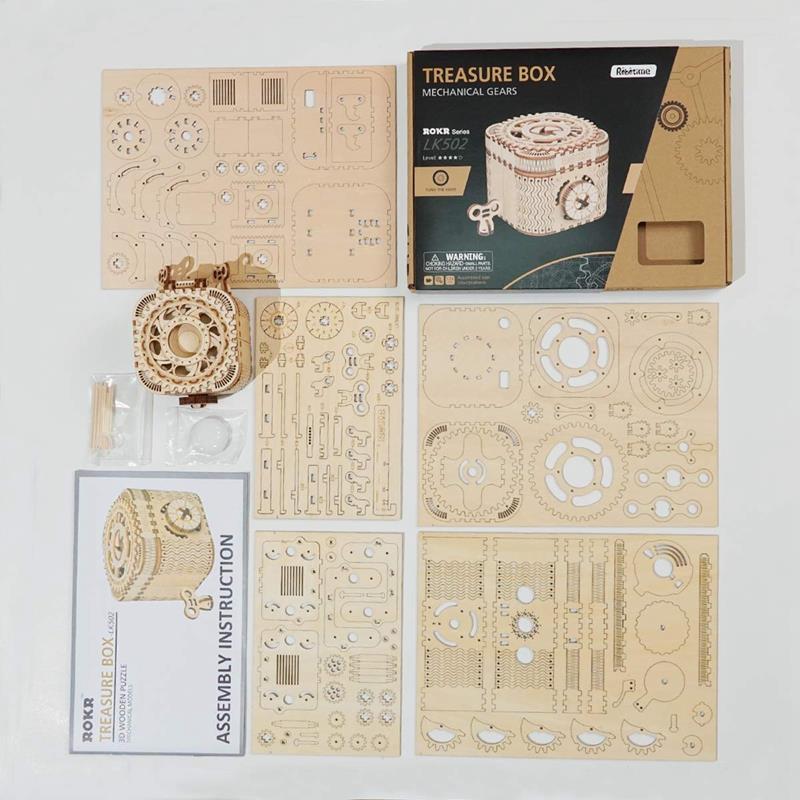 ROKR LK502 Treasure Box Mechanical 3D Wooden Puzzle