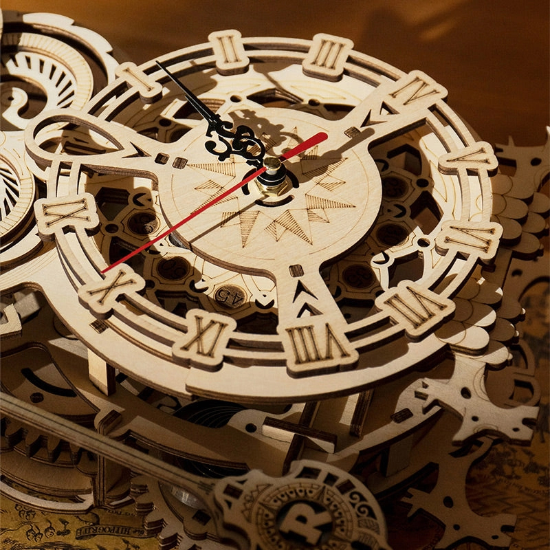 ROKR LK503 Hareketli Baykuş Saat (Owl Clock) DIY Minyatür Maket Model Seti Ahşap 3D Wooden Puzzle 3D Model Kit Detaylı Dekoratif Hobi Seti Ahşap Maket